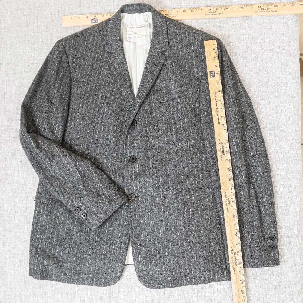 Brooks Brothers Black Fleece x Thom Browne Suit Gray Pinstripe wool tweed BB4